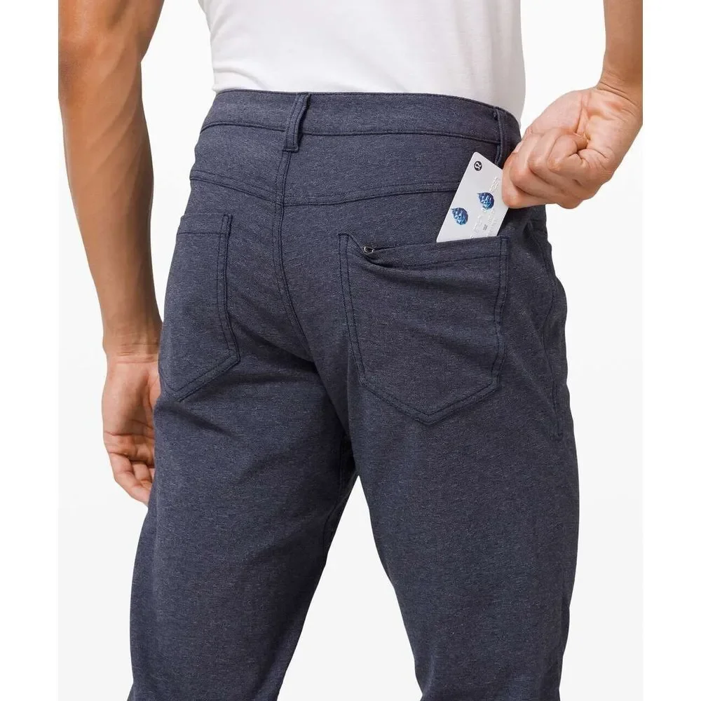 Lululemon ABC Pant Slim Tech Canvas Mens 33 EUC‎ Pockets Stretch Flat Front Blue